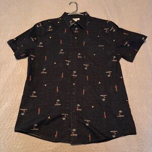 Y2K Haggar Hawaiian Shirt Men’s Large Palm Tree Surfer Print